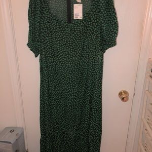 H&M Green Flowered Dress